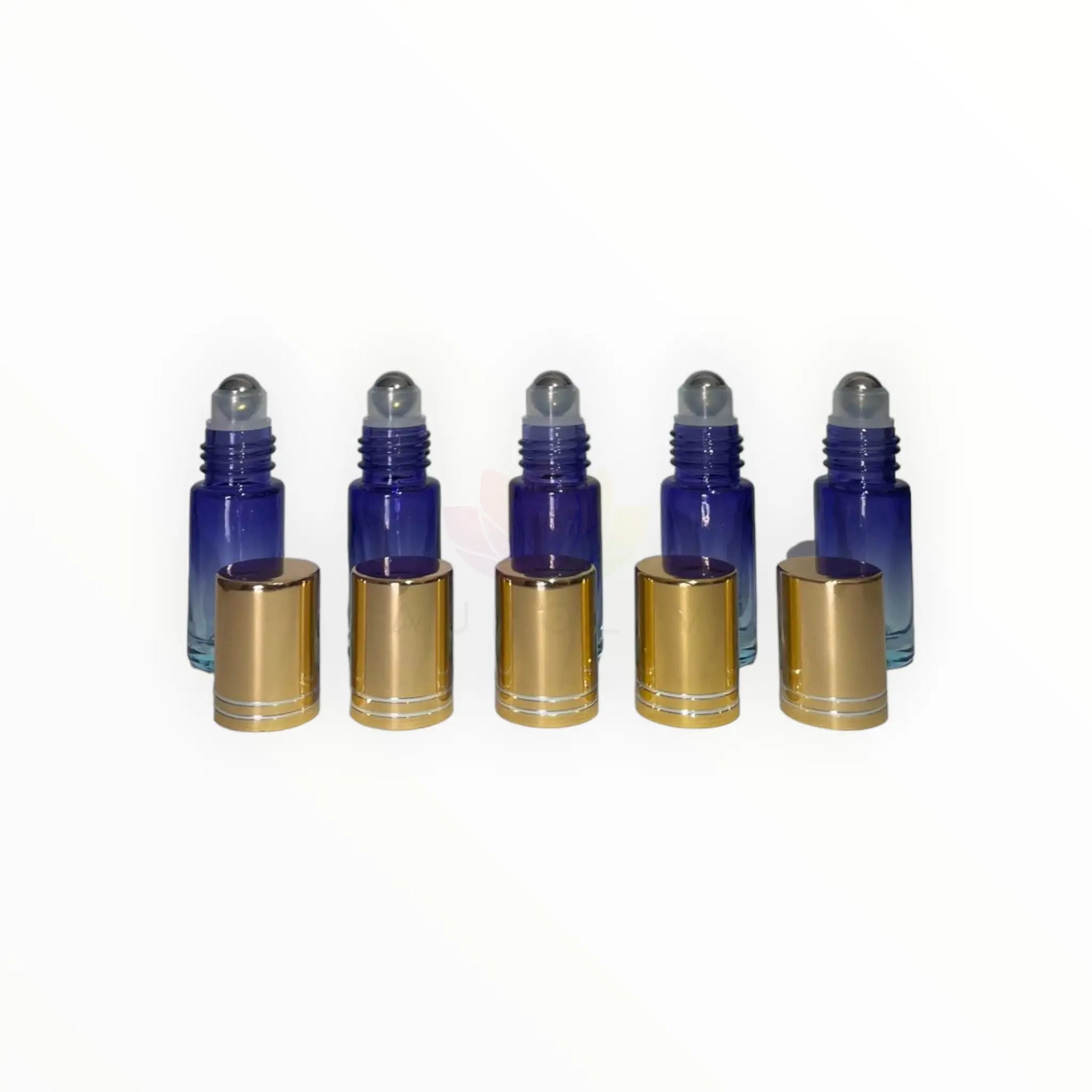 Roll on 5ml degrade morado con celeste tapa dorada