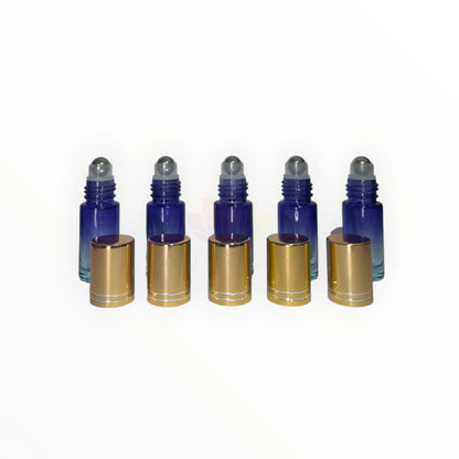 Roll on 5ml degrade morado con celeste tapa dorada