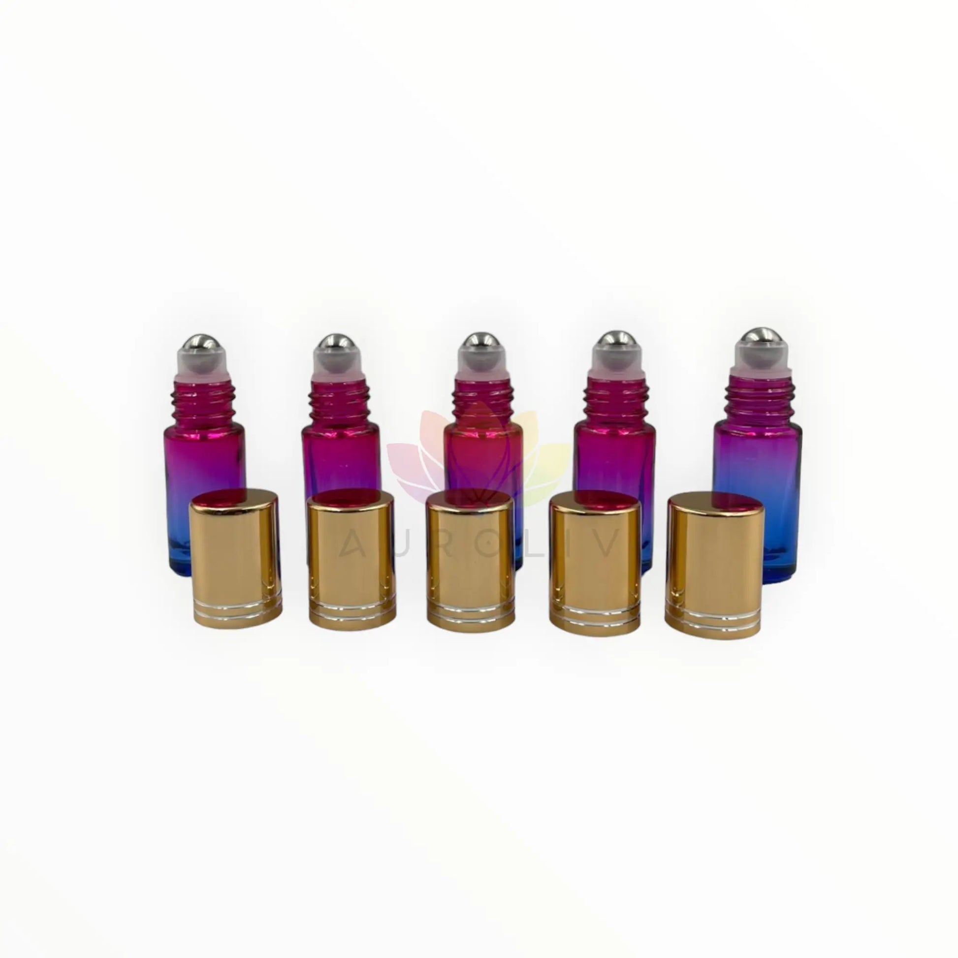 Roll on 5ml degrade rosado azul vidrio grueso