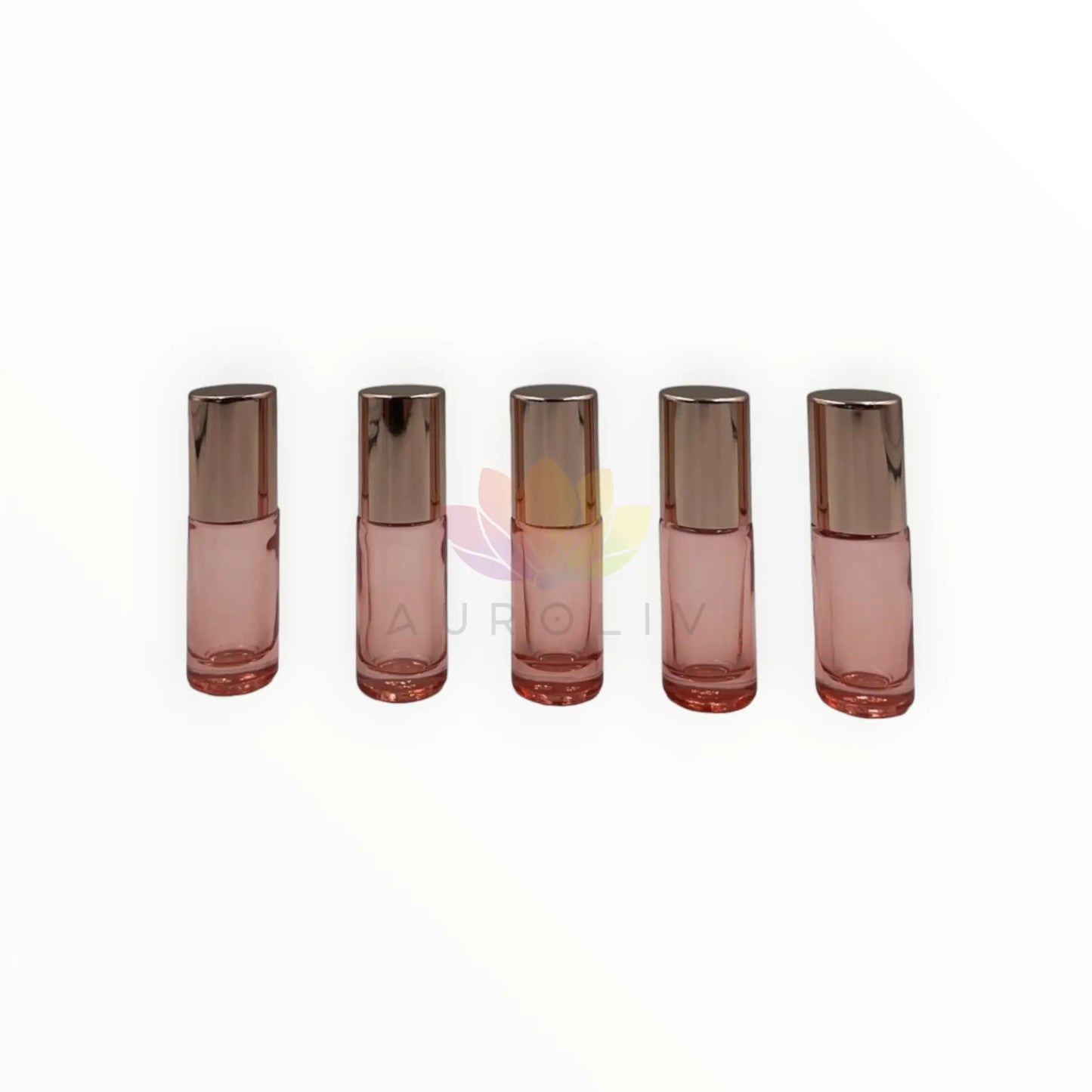 Roll on 5ml rosado vidrio grueso tapa rosada