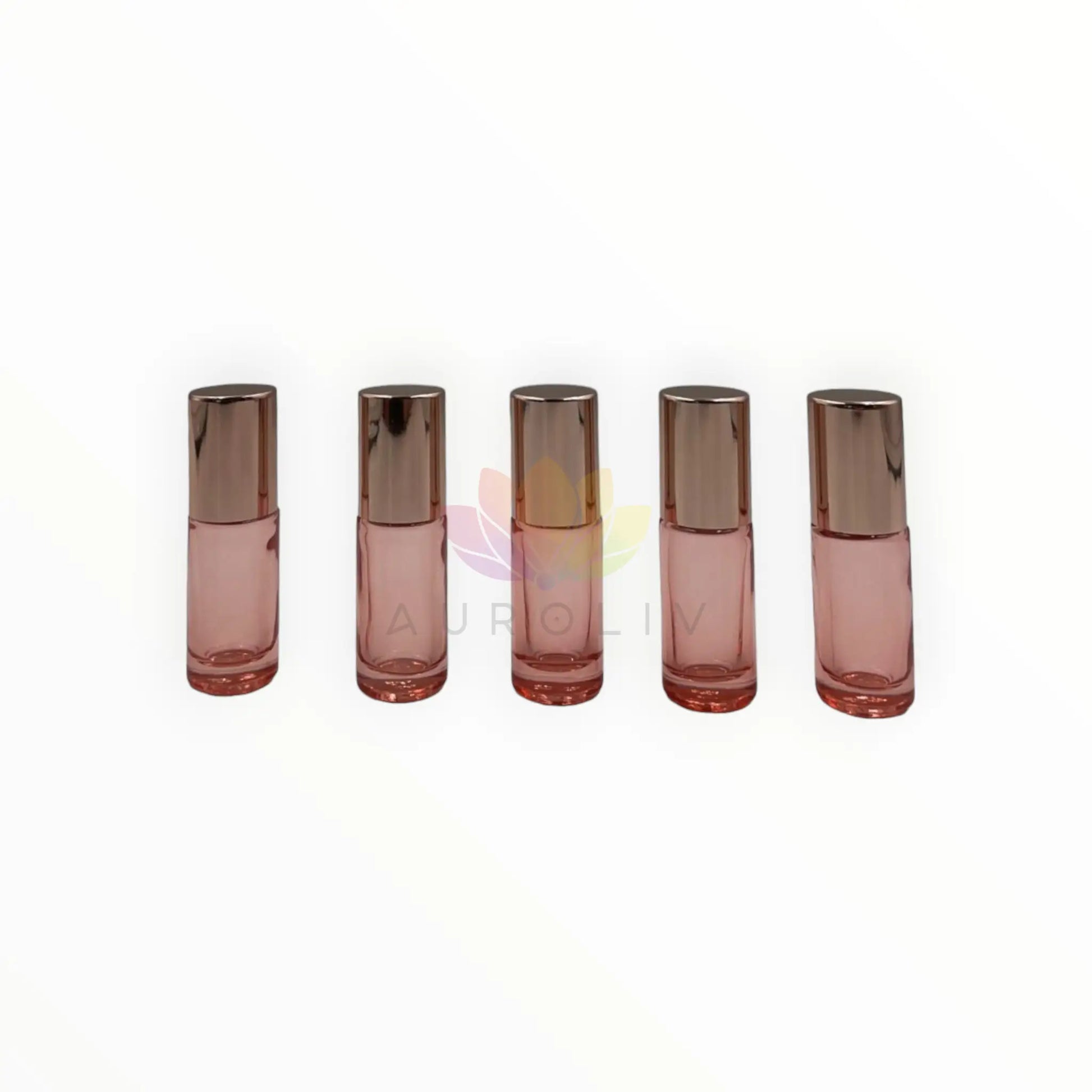 Roll on 5ml rosado vidrio grueso tapa rosada