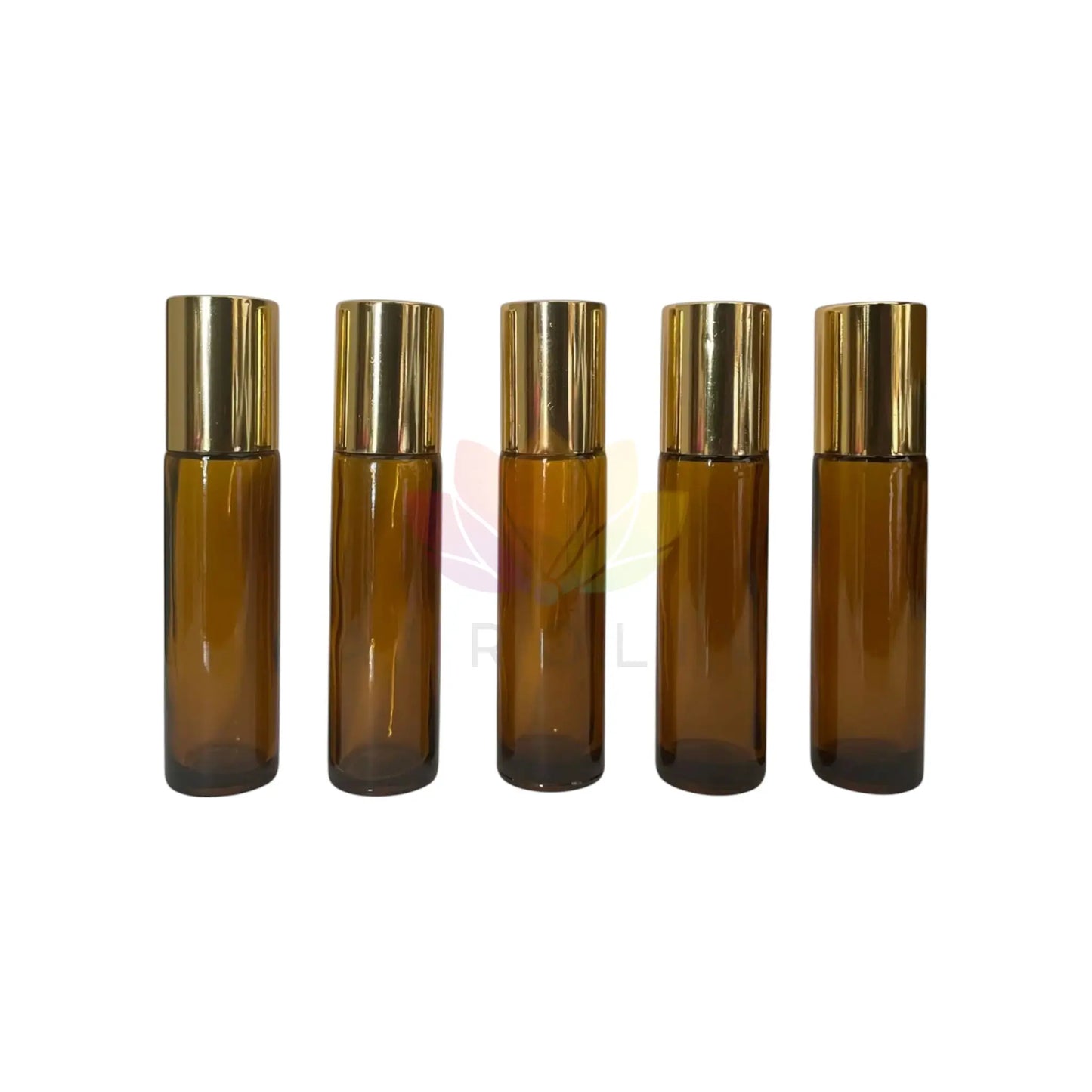 Rollon 10ml ambar vidrio grueso tapa dorada