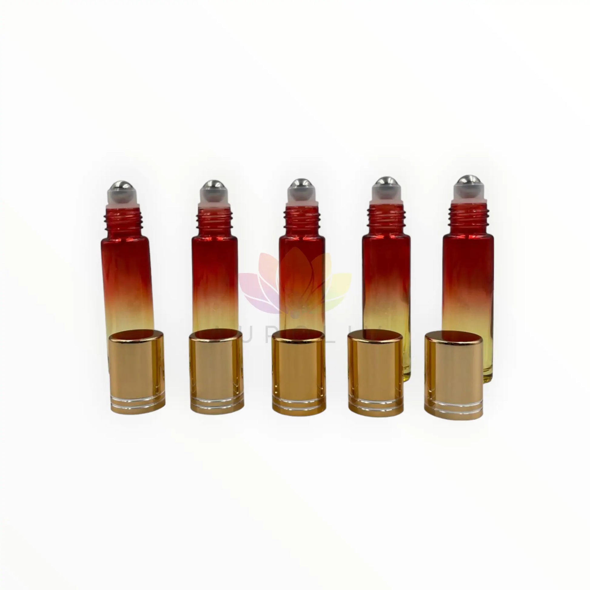 Rollon 10ml degrade rojo amarillo vidrio grueso