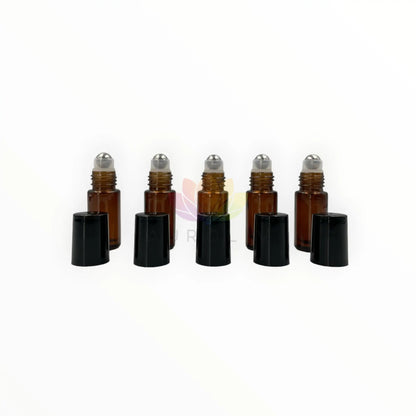 Rollon 5ml ambar vidrio grueso