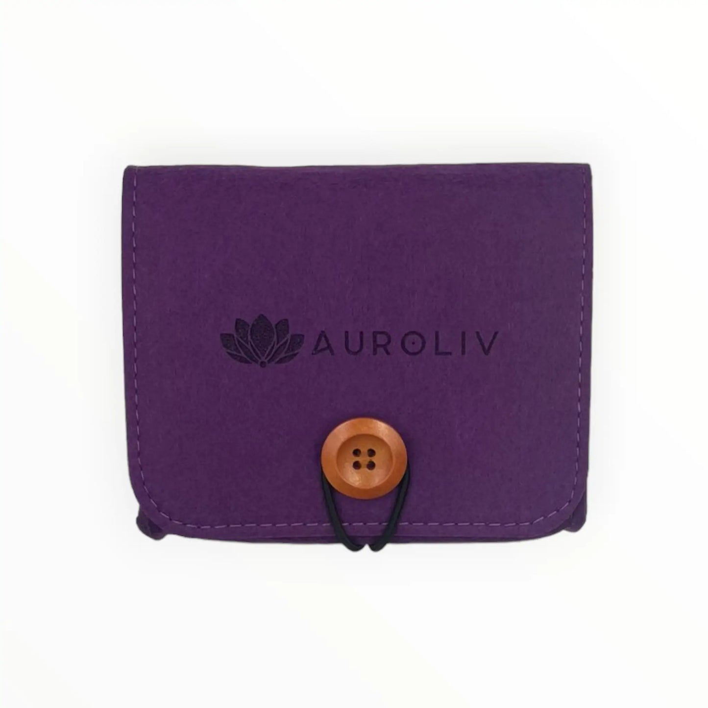 Sobre de fieltro cuadrado morado porta roll on aceites esenciales