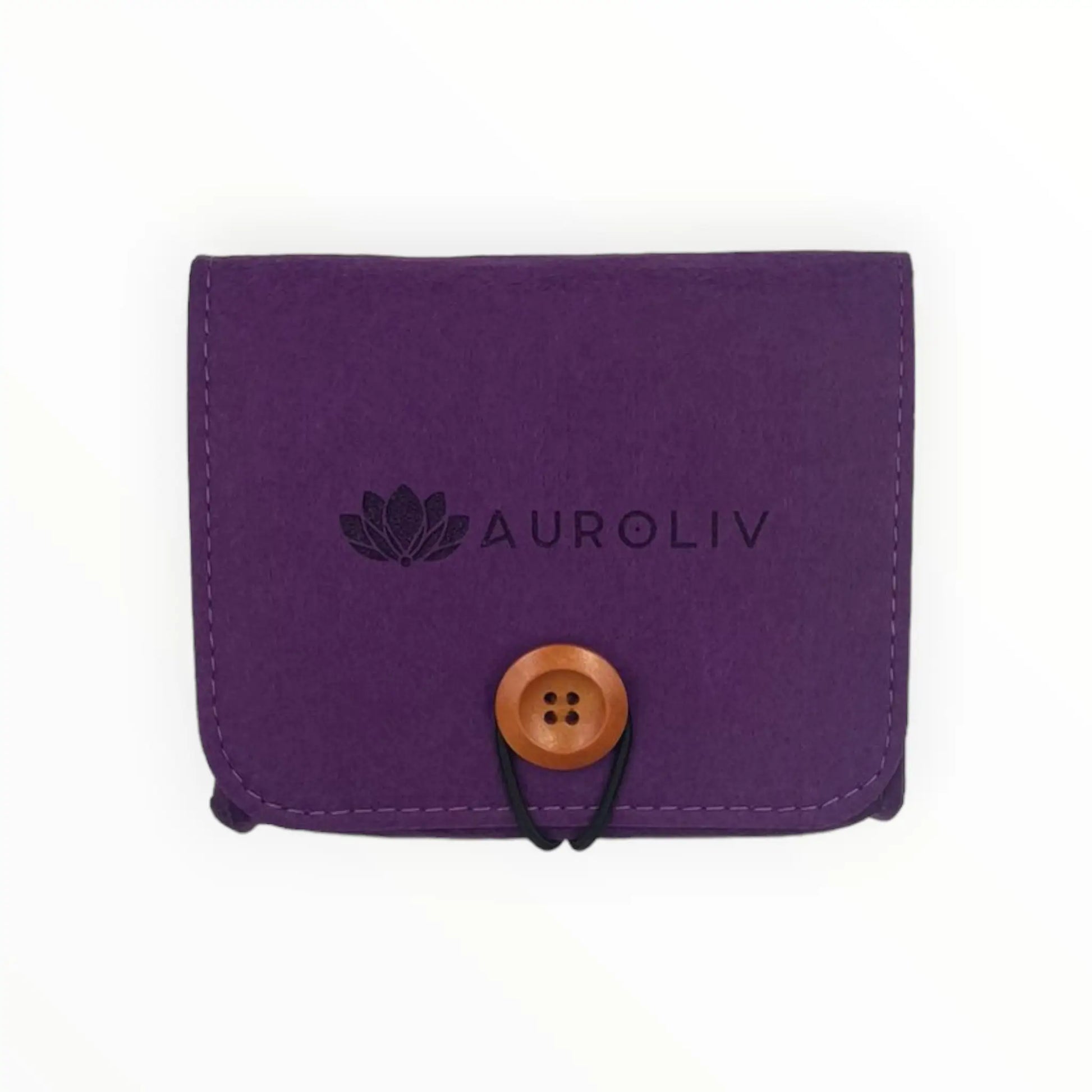 Sobre de fieltro cuadrado morado porta roll on aceites esenciales