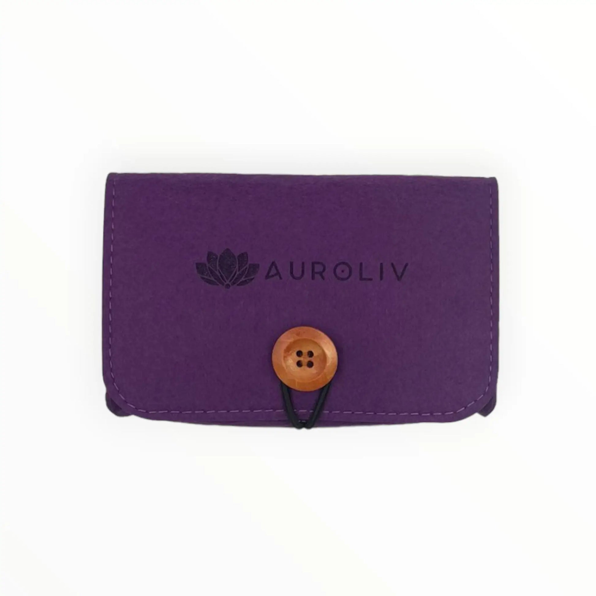 Sobre de fieltro rectangular morado porta roll on aceites esenciales